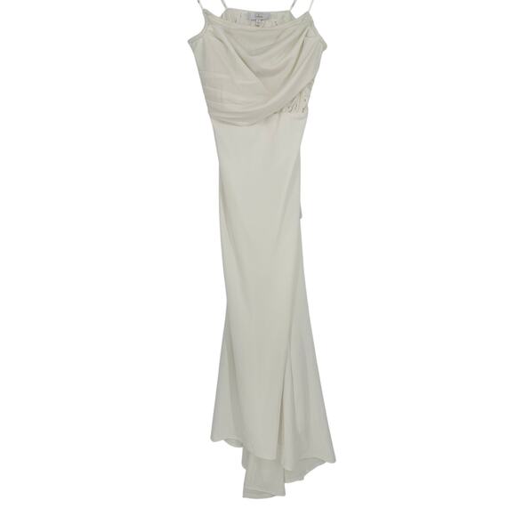 maxi silk white dress Cotton Blend Button Front Maxi Dress